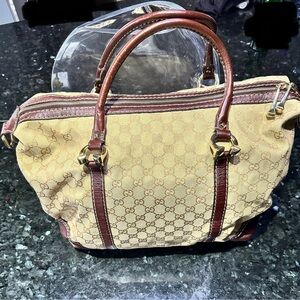 Gucci Beige and Brown Tote Bag